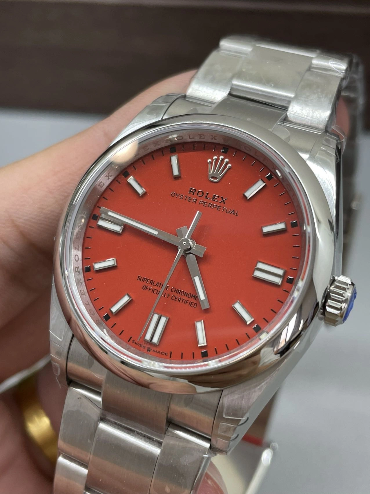 CBD Factory Rolex Oyster Perpetual 36mm Coral Red Dial Smooth Bezel Oyster Bracelet (126000) 1:1 Super Clone – DD3230 Movement ZipUp 180