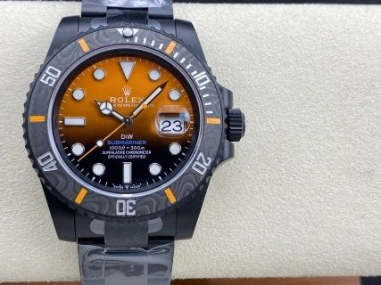 EasyMatch CBD Factory Rolex Submariner Date “DiW Orange Gradient” PVD & Carbon Bezel 1:1 Super Clone – DD3135 Movement 200