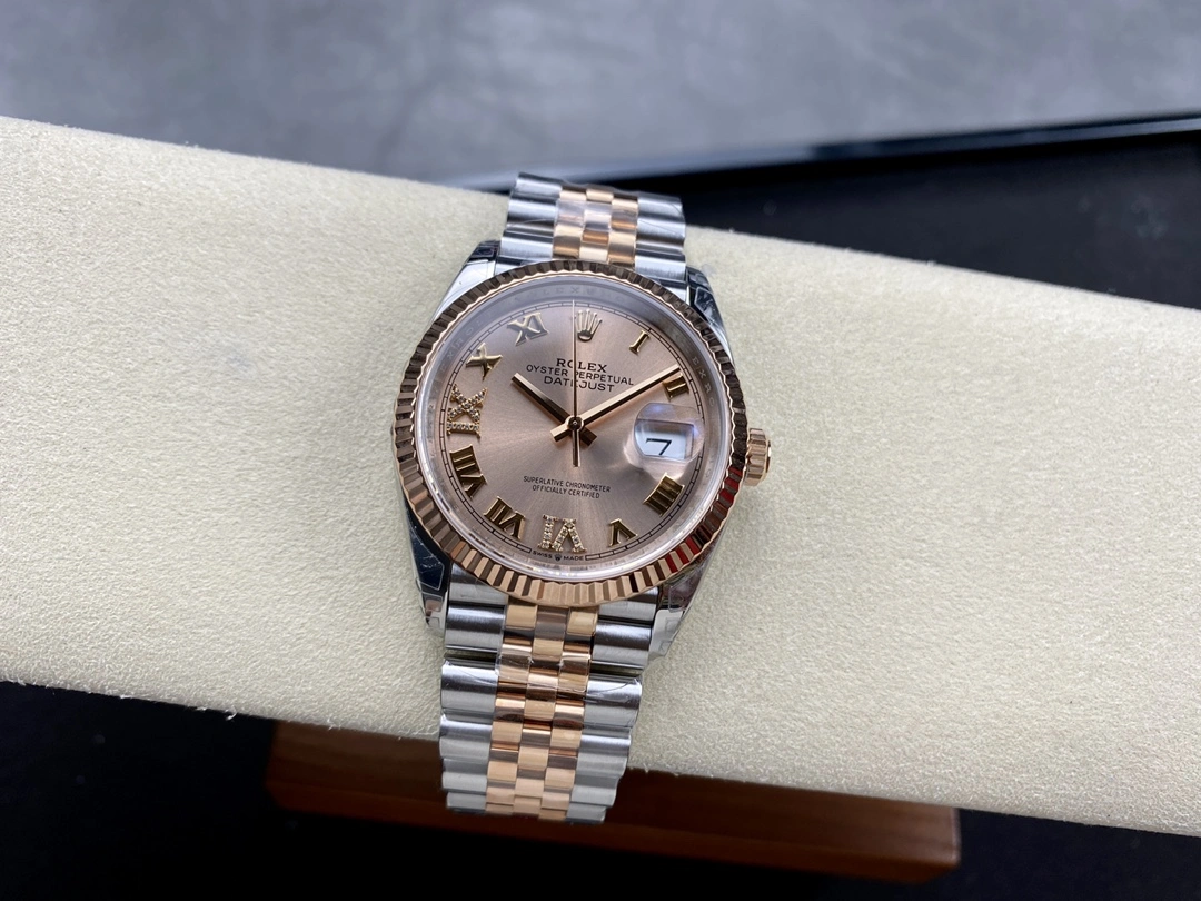 CBD Factory Rolex Datejust 36mm Two-Tone Rose Gold Rosé Dial with Diamond Roman Makes (126231) 1:1 Super Clone – DD3235 Movement WrinkleFree 114