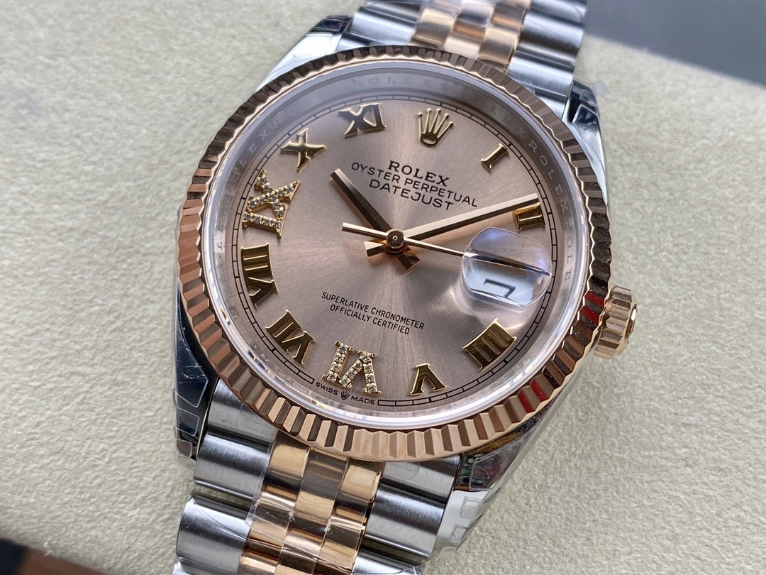 CBD Factory Rolex Datejust 36mm Two-Tone Rose Gold Rosé Dial with Diamond Roman Makes (126231) 1:1 Super Clone – DD3235 Movement WrinkleFree 114