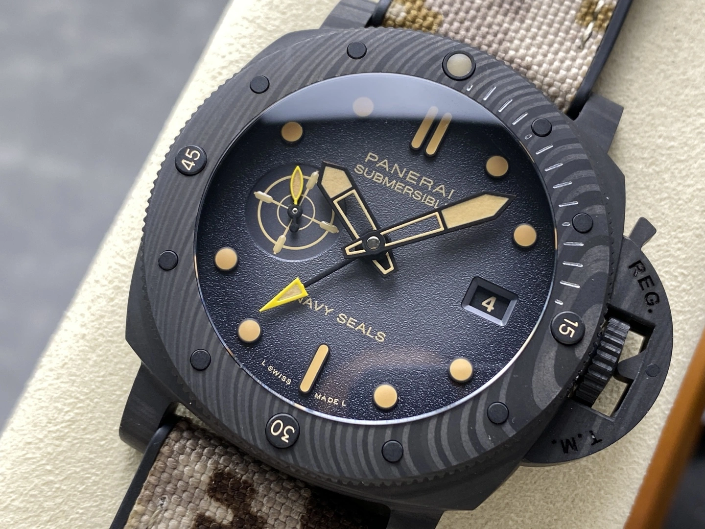 CBD Factory Panerai Submersible GMT Navy SEALs Carbotech 44mm PAM01324 1:1 Super Clone – DDP.900 GMT Movement Functional 407