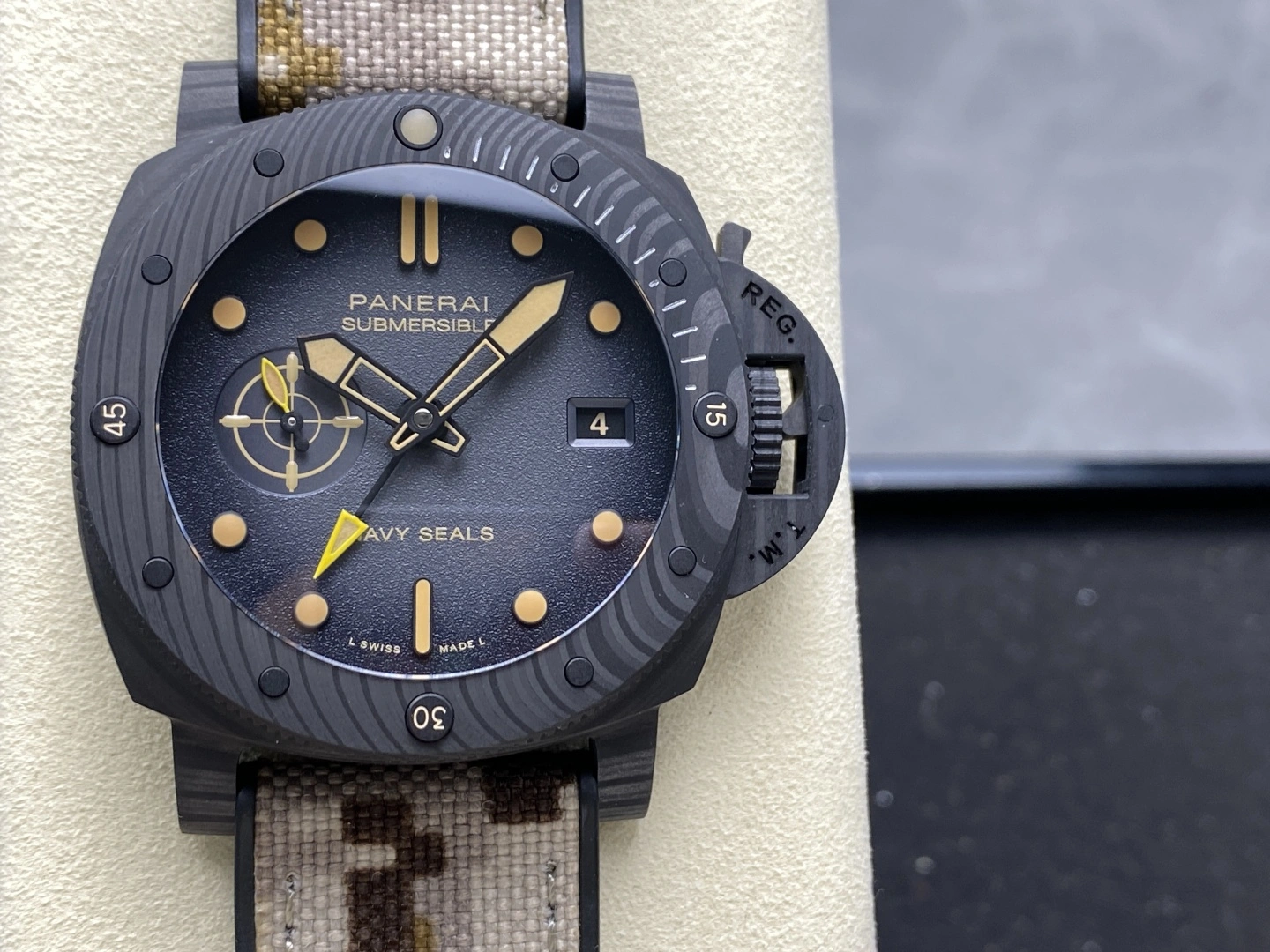 CBD Factory Panerai Submersible GMT Navy SEALs Carbotech 44mm PAM01324 1:1 Super Clone – DDP.900 GMT Movement Functional 407