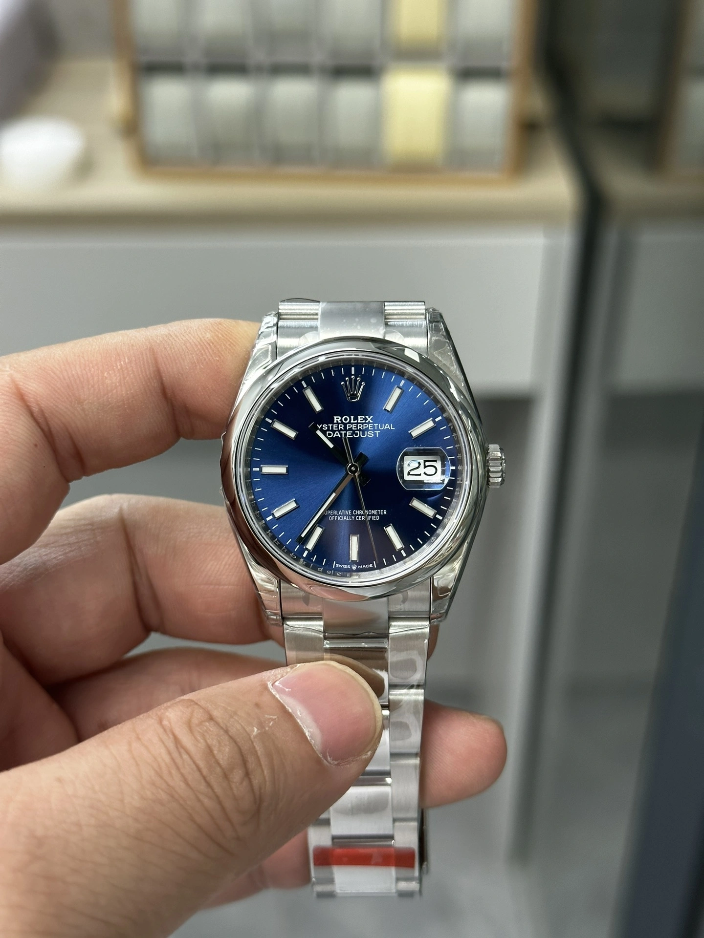 CBD Factory Rolex Datejust 36mm Sunburst Blue Dial Smooth Bezel Oyster Bracelet (126200) 1:1 Super Clone – DD3235 Movement EasyCare 106