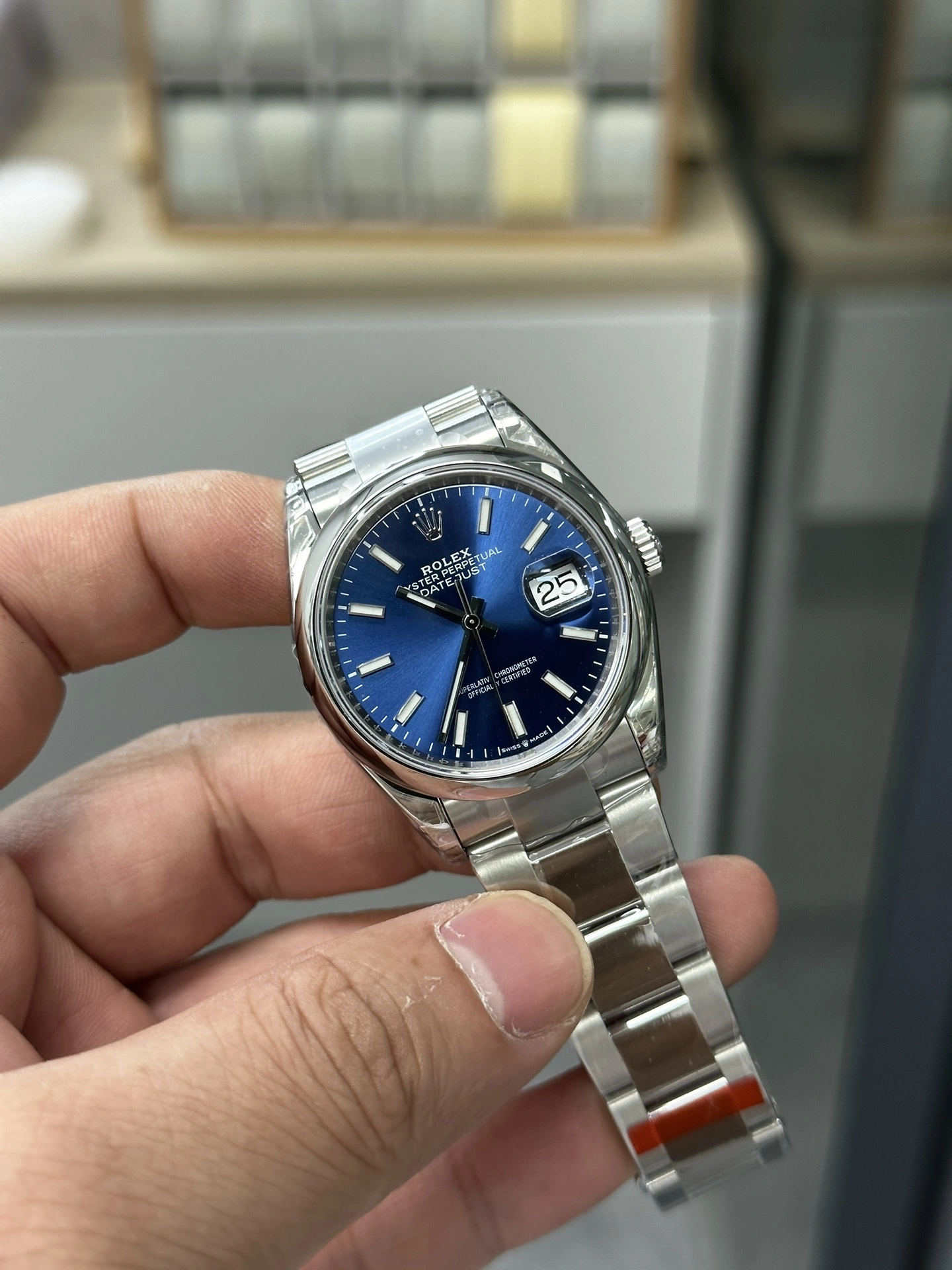 CBD Factory Rolex Datejust 36mm Sunburst Blue Dial Smooth Bezel Oyster Bracelet (126200) 1:1 Super Clone – DD3235 Movement EasyCare 106