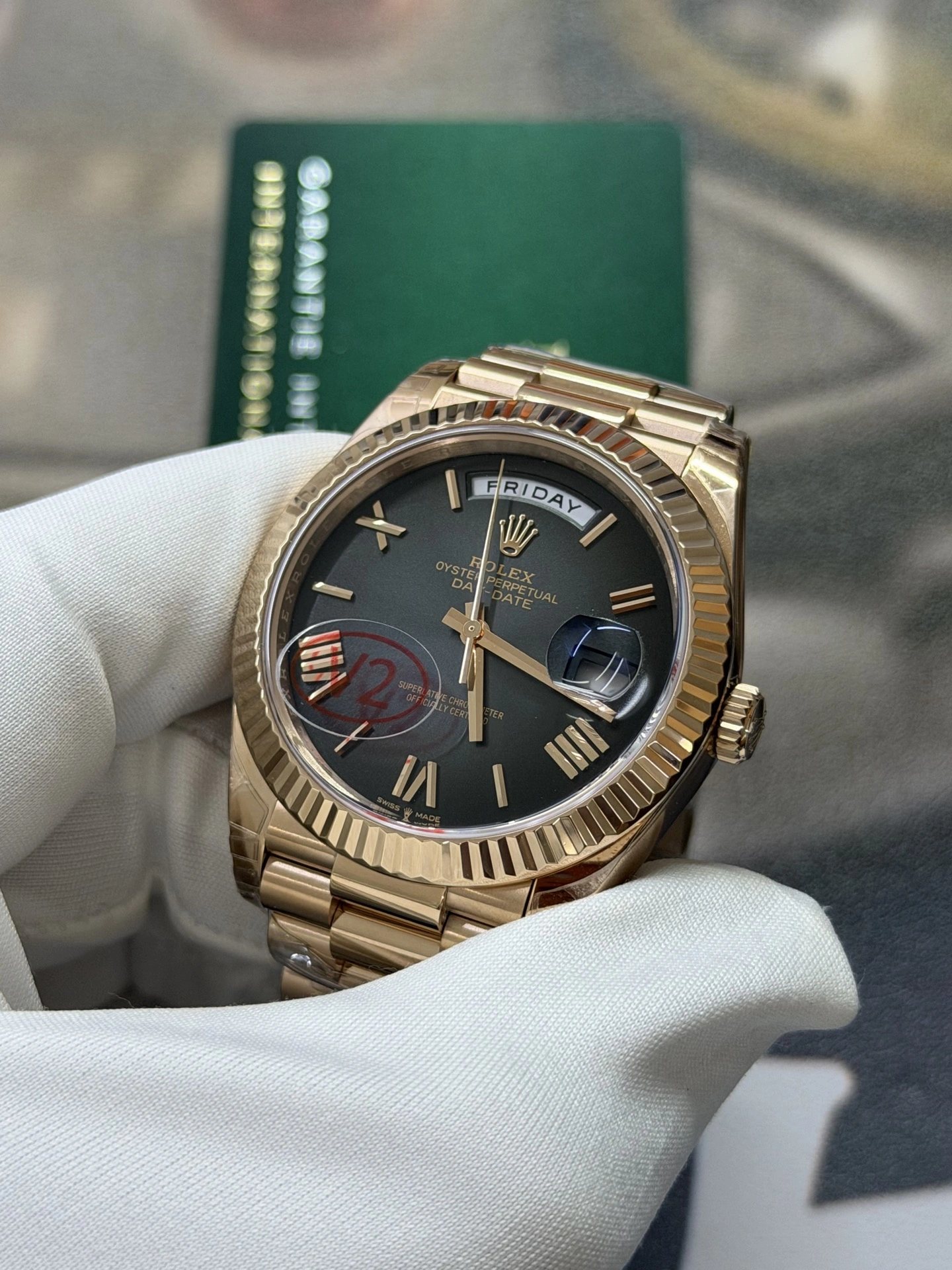 Effortless CBD Factory Rolex Day-Date 40mm Everose Gold Ombré Grey Roman Dial (228235) 1:1 Super Clone – DD3255 Movement 123