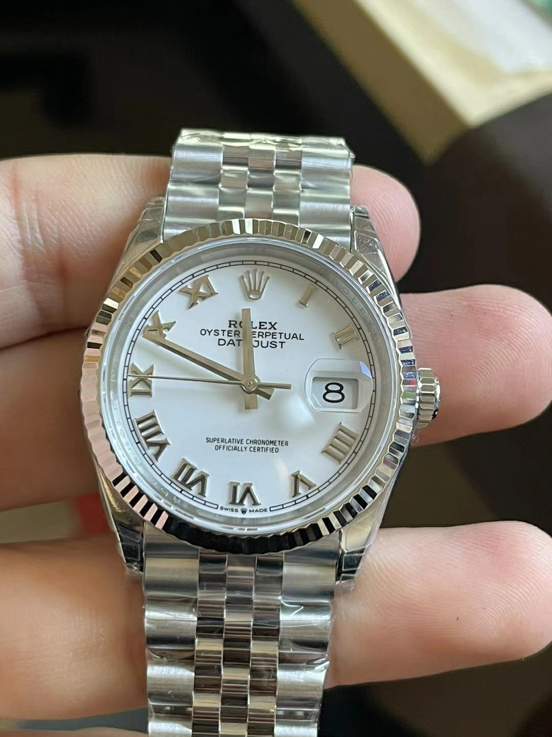SunProtective CBD Factory Rolex Datejust 36mm White Roman Dial (126234) 1:1 Super Clone – DD3235 Movement 119