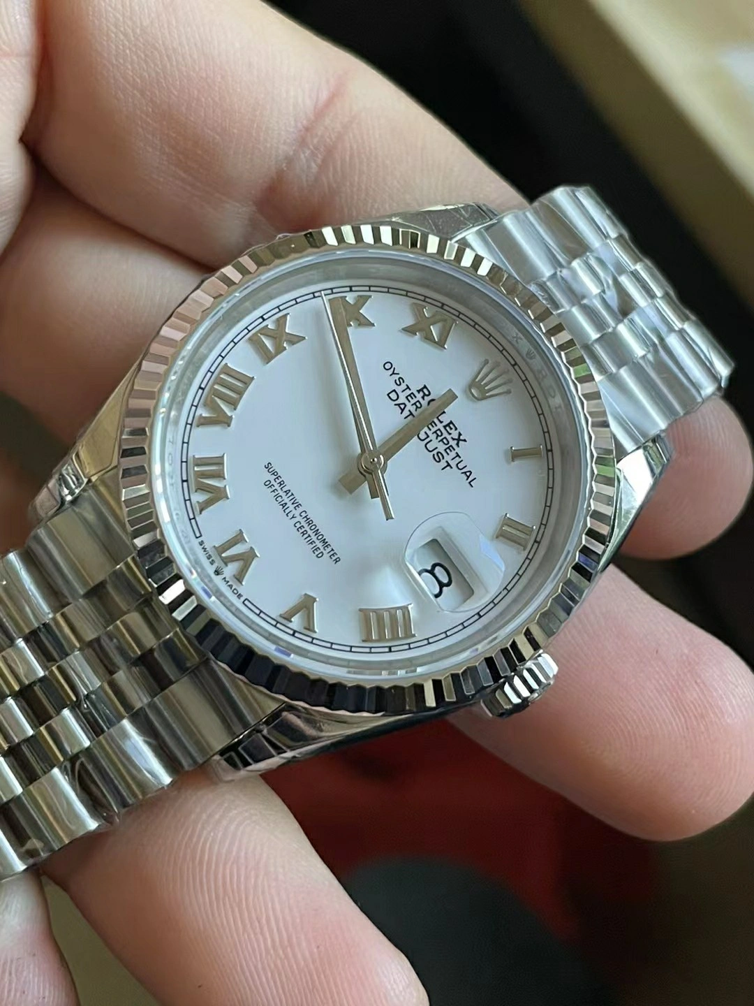 SunProtective CBD Factory Rolex Datejust 36mm White Roman Dial (126234) 1:1 Super Clone – DD3235 Movement 119