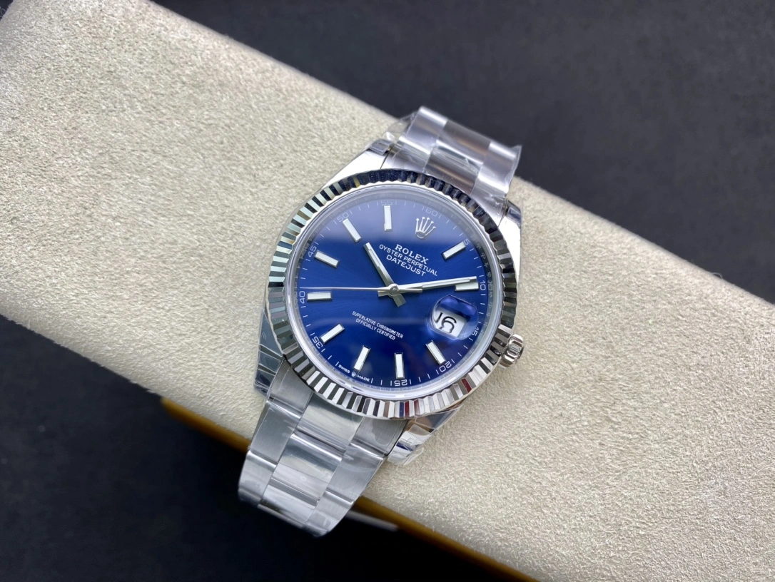 CBD Factory Rolex Datejust 41mm Blue Sunburst Dial Fluted Bezel Oyster Bracelet (126334) 1:1 Super Clone – DD3235 Movement Packable 54