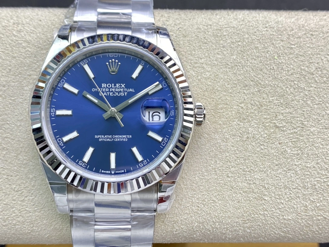 CBD Factory Rolex Datejust 41mm Blue Sunburst Dial Fluted Bezel Oyster Bracelet (126334) 1:1 Super Clone – DD3235 Movement Packable 54