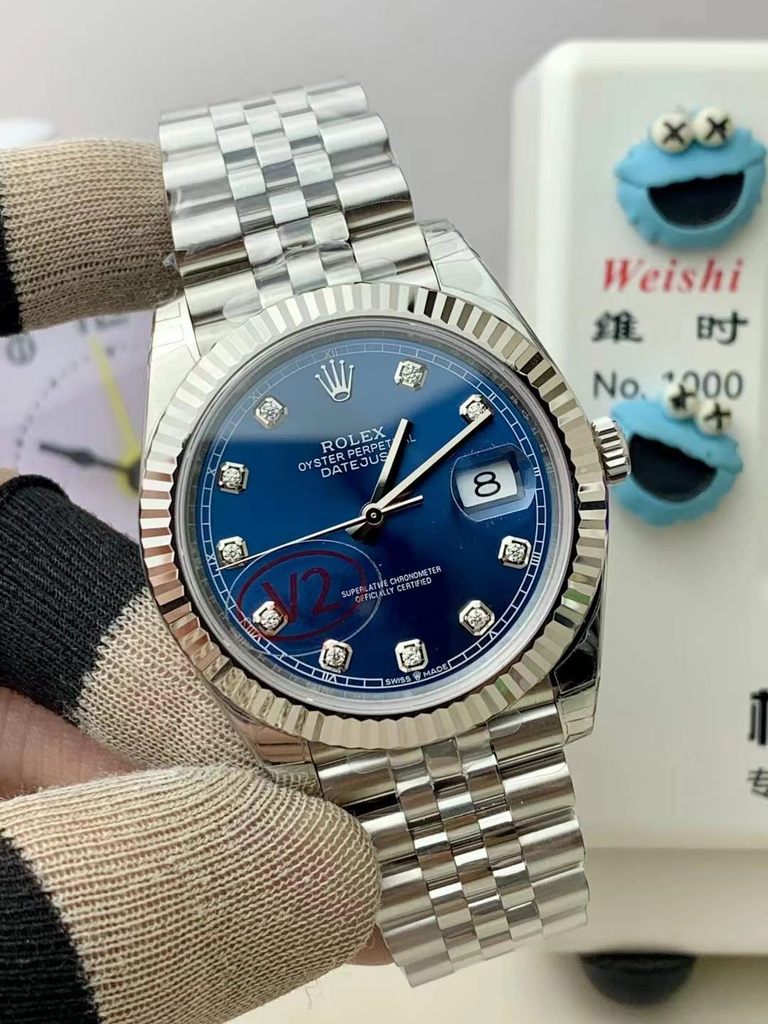 CBD Factory Rolex Datejust 41 Blue Diamond Dial Jubilee Bracelet (126334) 1:1 Super Clone – DD3235 Movement Premium 42