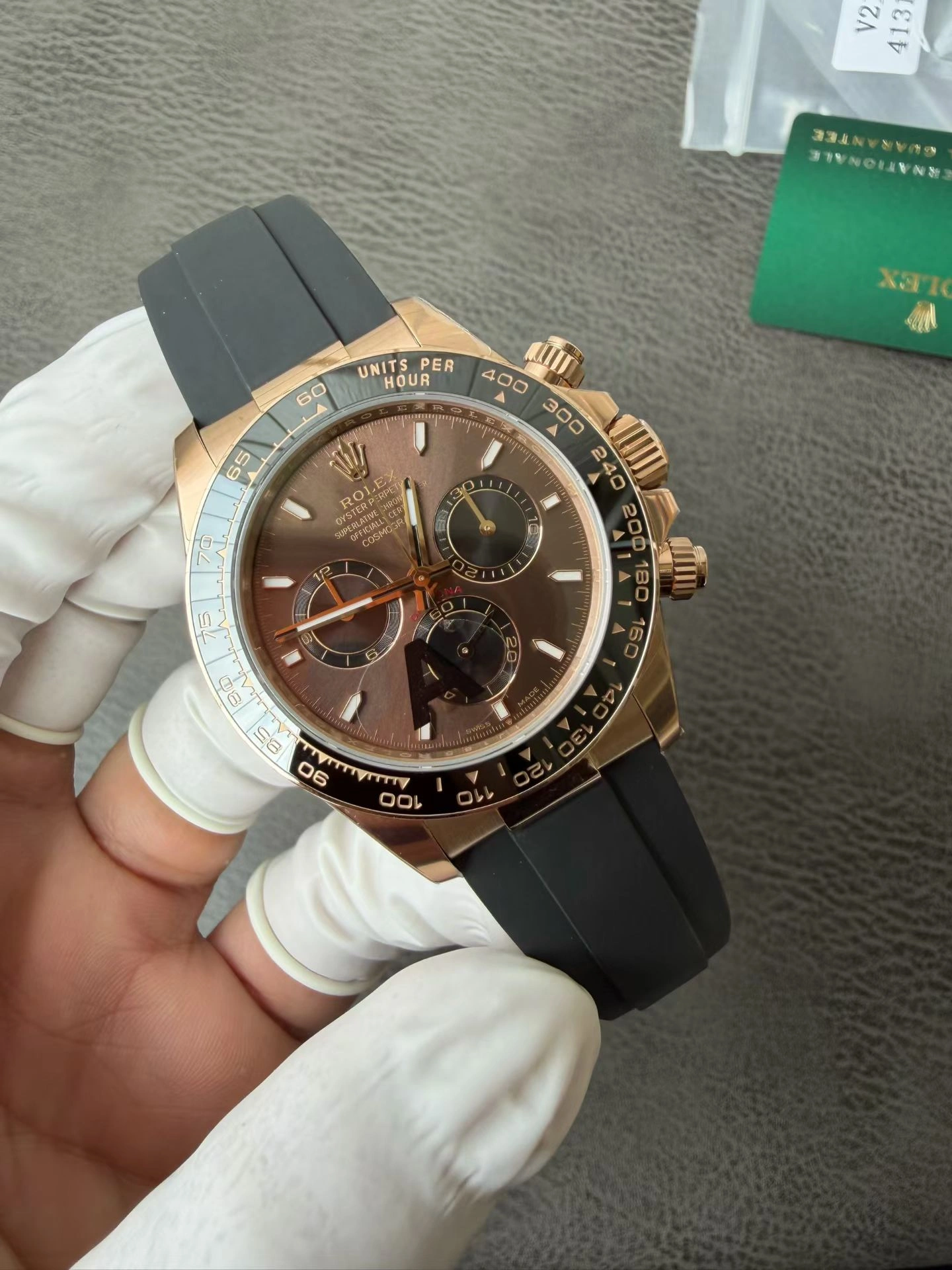 CBD Factory Rolex Daytona 40mm Everose Gold Chocolate Dial Rubber Strap (126515LN) 1:1 Super Clone – DD4131 Movement Snug 9
