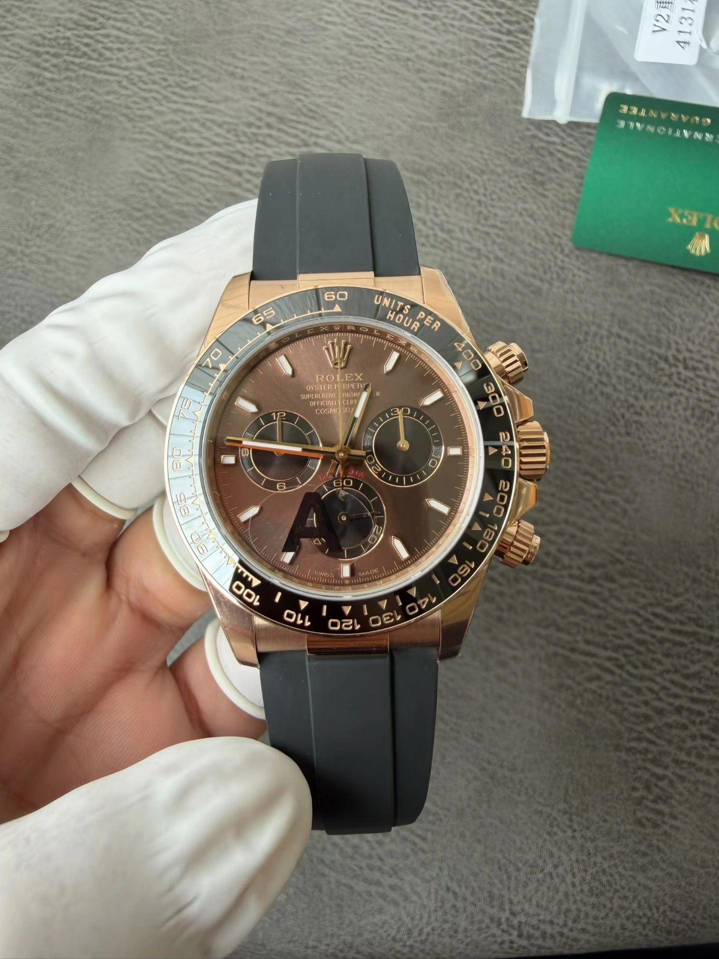 CBD Factory Rolex Daytona 40mm Everose Gold Chocolate Dial Rubber Strap (126515LN) 1:1 Super Clone – DD4131 Movement Snug 9