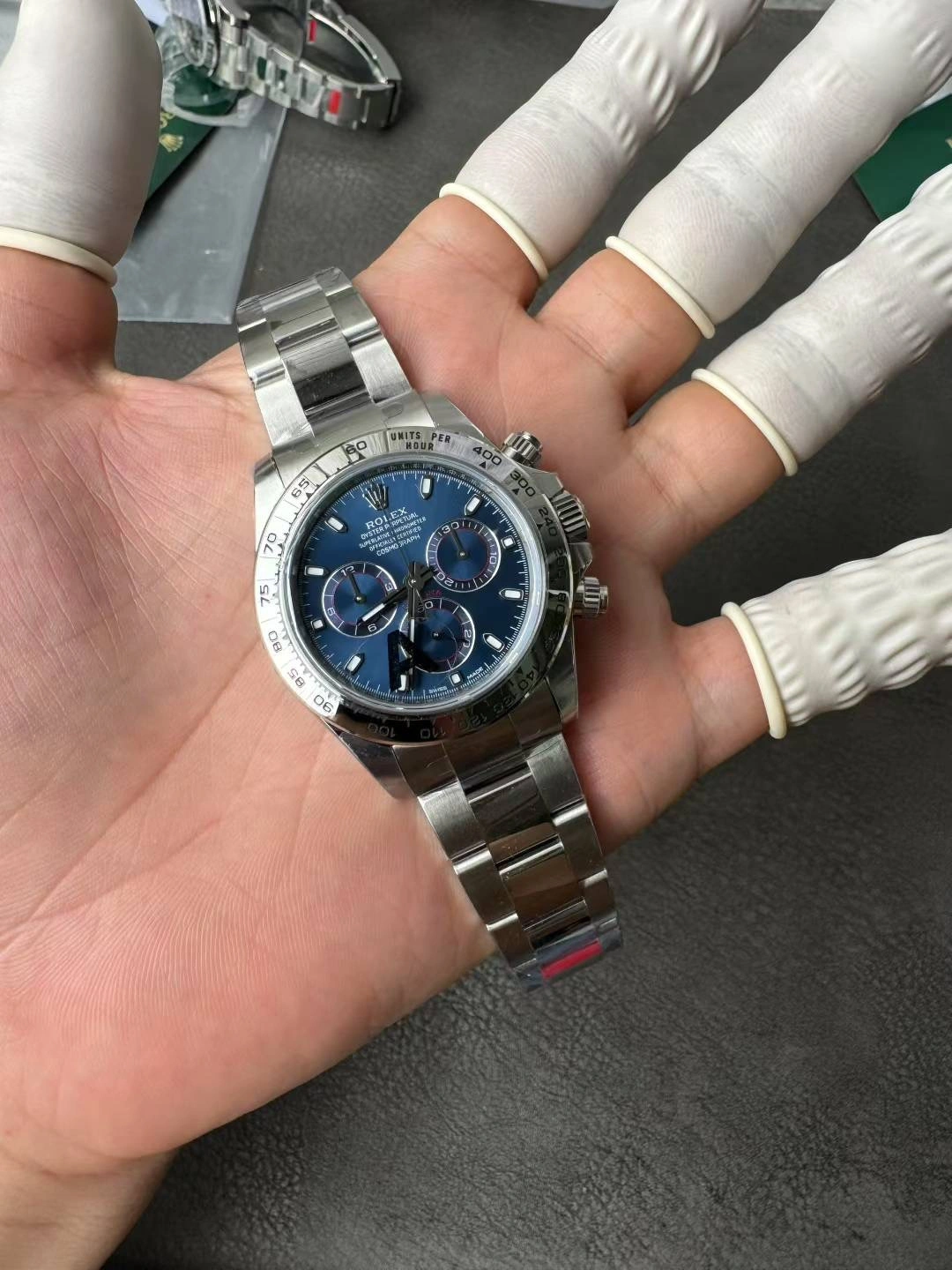 Breathable CBD Factory Rolex Cosmograph Daytona White Gold Blue Dial (116509) 1:1 Super Clone – DD4130 Movement 51