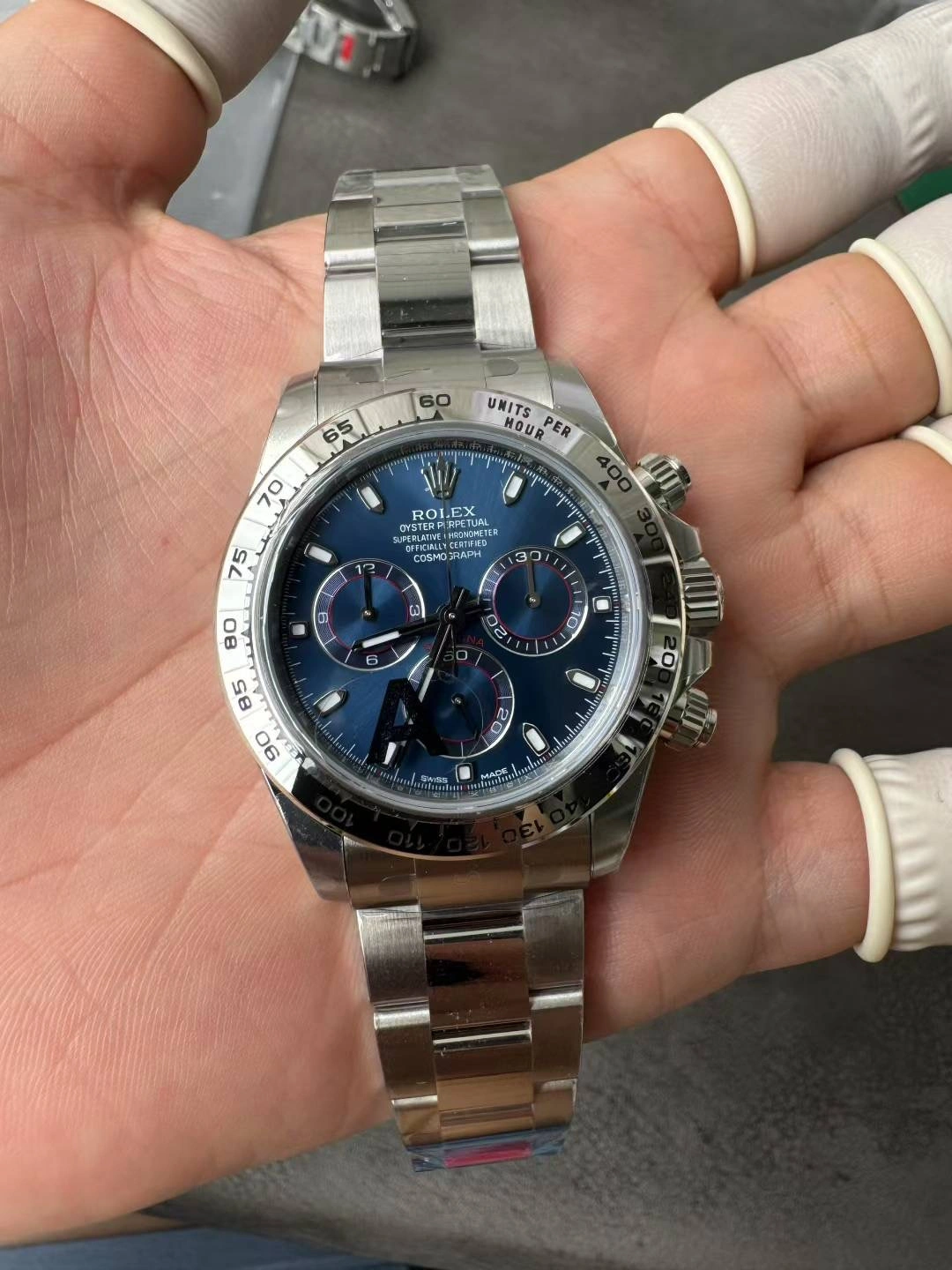 Breathable CBD Factory Rolex Cosmograph Daytona White Gold Blue Dial (116509) 1:1 Super Clone – DD4130 Movement 51