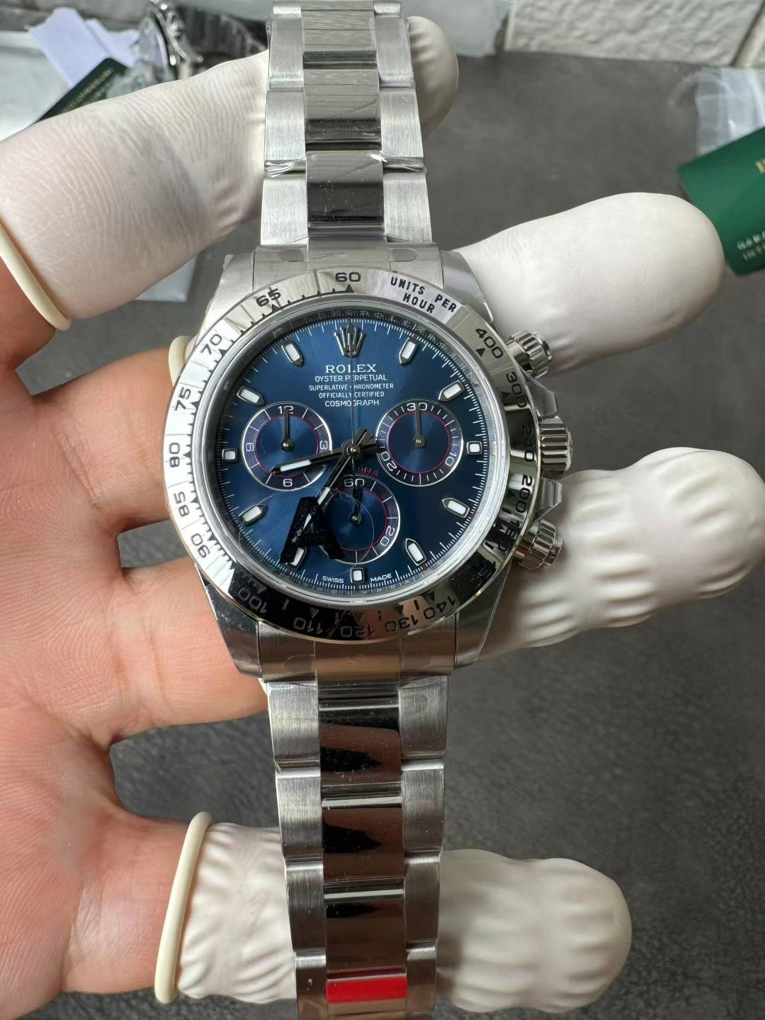Breathable CBD Factory Rolex Cosmograph Daytona White Gold Blue Dial (116509) 1:1 Super Clone – DD4130 Movement 51