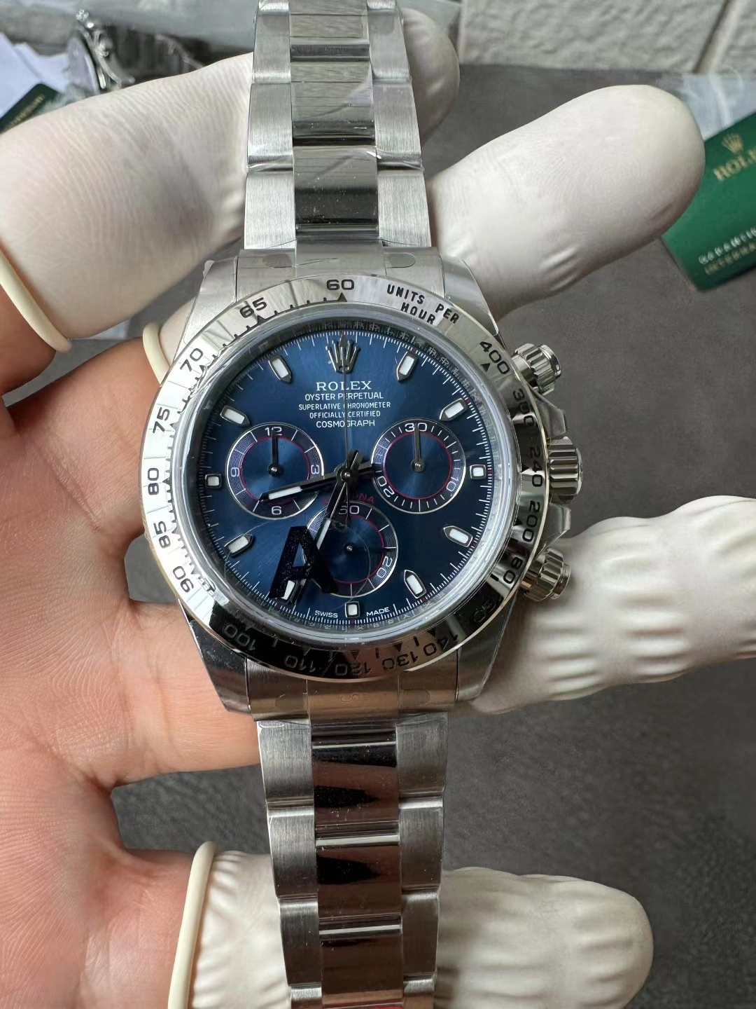 Breathable CBD Factory Rolex Cosmograph Daytona White Gold Blue Dial (116509) 1:1 Super Clone – DD4130 Movement 51