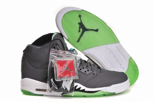 Retro Air Jordan V(5) Grey/White/Green-110