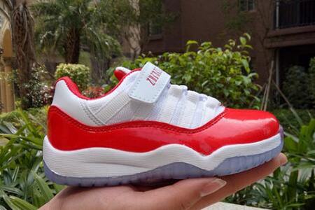 Jordan XI(11) White Red Low Kids-024