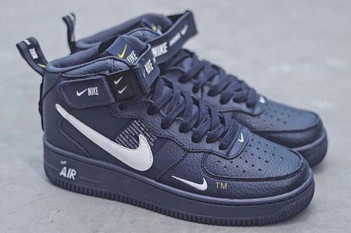 Air Force One High Navy Blue White-066