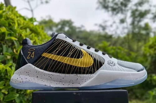 Zoom Kobe V(5) Black White Gold Angel