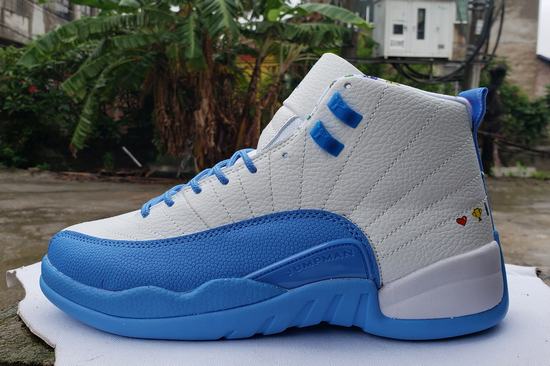Air Jordan XII(12) White Blue Women
