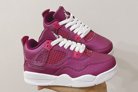 Air Jordan IV(4) Wine Red White Kids