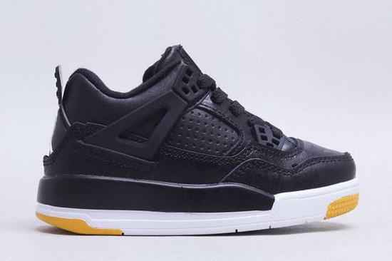Air Jordan IV(4) Black White Yellow Kids