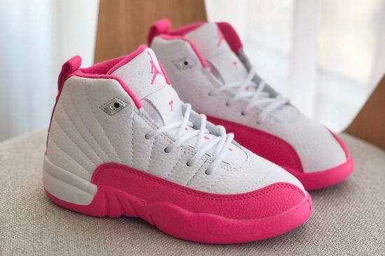 Air Jordan XII(12) White Pink Kids