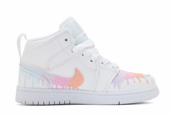 Air Jordan I(1) White Pink Inkjet Kids