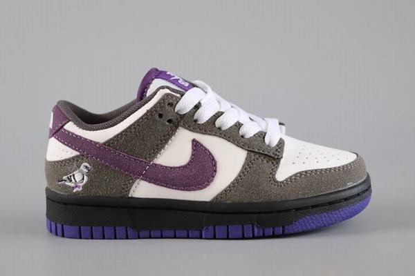 Dunk SB Low Dark Grey White Purple Kids