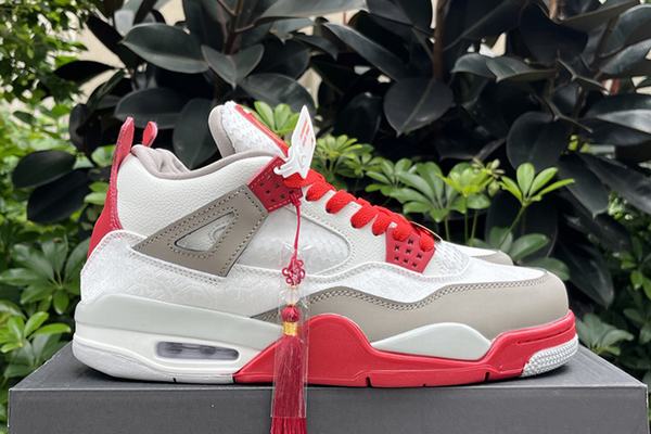 Air Jordan 4 Year of Dragon White Grey Red