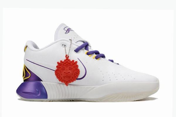 Zoom LeBron 21 Low White Purple Yellow Women