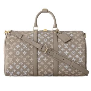 M23478 Made of Mahina calfskin Calfskin trim Gray Flight Mode Keepall Bandoulière 45