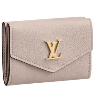 M69340 Lockmini wallet is Louis Vuitton’s smallest wallet ever Greige Beige Calf leather Lockmini Wallet