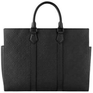 M21865 Embossed Taurillon Monogram cowhide leather Black Textile lining Sac Plat 24H