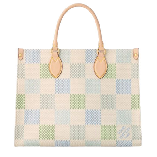 N40518 Damier Giant coated canvas Pistachio Cowhide-leather trim Twill lining OnTheGo MM 1 N40518 Damier Giant coated canvas Pistachio Cowhide-leather trim Twill lining OnTheGo MM