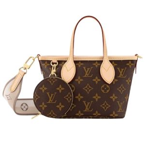 M46705 Monogram coated canvas Beige Natural cowhide-leather trim Neverfull BB