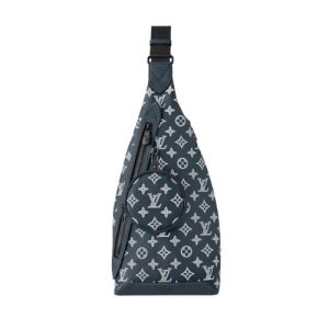 M24751 Ink Blue/White Monogram Shadow calf leather Zip opening Duo Slingbag