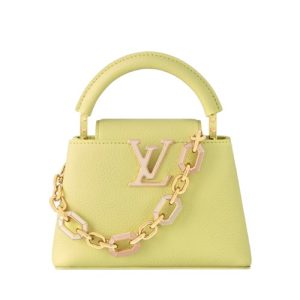 M25232 Sun Beam Yellow Taurillon leather Taurillon-leather trim Capucines Mini