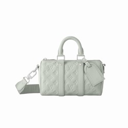 M23163 Mineral Gray Embossed Taurillon Monogram cowhide leather Cowhide leather trim Keepall Bandoulière 25 1 M23163 Mineral Gray Embossed Taurillon Monogram cowhide leather Cowhide leather trim Keepall Bandoulière 25