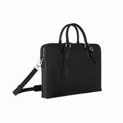 M24391 Black Calf-leather trim Shoulder pad Silver-color hardware Porte Document Voyage PM 3 M24391 Black Calf-leather trim Shoulder pad Silver-color hardware Porte Document Voyage PM - Image 2
