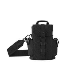M83164 Black Cowhide-leather trim Textile lining Tone-on-tone hardware Nano Christopher