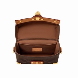 M11535 Monogram Dust coated canvas Aged cowhide leather trim Textile lining Soul Trunk 5 M11535 Monogram Dust coated canvas Aged cowhide leather trim Textile lining Soul Trunk