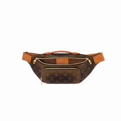 M11539 Monogram Dust coated canvas Aged cowhide-leather trim Textile lining Rush Bumbag 1 M11539 Monogram Dust coated canvas Aged cowhide-leather trim Textile lining Rush Bumbag