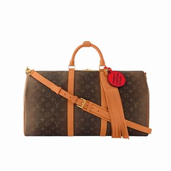 M11541 Monogram Dust coated canvas Aged cowhide-leather trim Textile lining Keepall Bandoulière 50 1 M11541 Monogram Dust coated canvas Aged cowhide-leather trim Textile lining Keepall Bandoulière 50