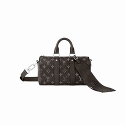 M11595 Black Brushed Monogram cowhide leather Cowhide leather trim Keepall Bandoulière 25 1 M11595 Black Brushed Monogram cowhide leather Cowhide leather trim Keepall Bandoulière 25
