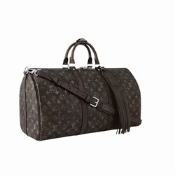 M11596 Black Brushed Monogram cowhide leather Cowhide leather trim Keepall Bandoulière 50 3 M11596 Black Brushed Monogram cowhide leather Cowhide leather trim Keepall Bandoulière 50 - Image 2