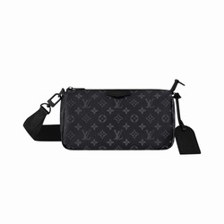 M11741 Monogram Eclipse coated canvas Cowhide leather trim Textile lining Pochette Accessoire XL