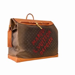 M11762 Monogram Dust coated the canvas Aged cowhide-leather trim Textile lining Steamer 65 5 M11762 Monogram Dust coated the canvas Aged cowhide-leather trim Textile lining Steamer 65 - Image 3