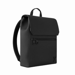M21367 Black Cowhide leather Cowhide leather trim Textile lining Flap Backpack 5 M21367 Black Cowhide leather Cowhide leather trim Textile lining Flap Backpack - Image 3